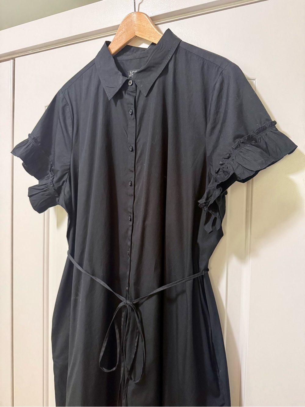 J. Crew Amelia maxi shirt-dress in back cotton poplin 2X - Picture 3 of 10